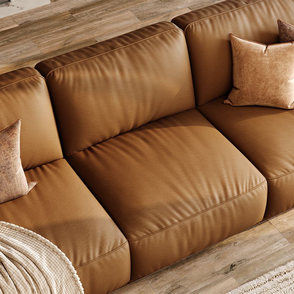Modern Brown Genuine Leather Modular Sofas