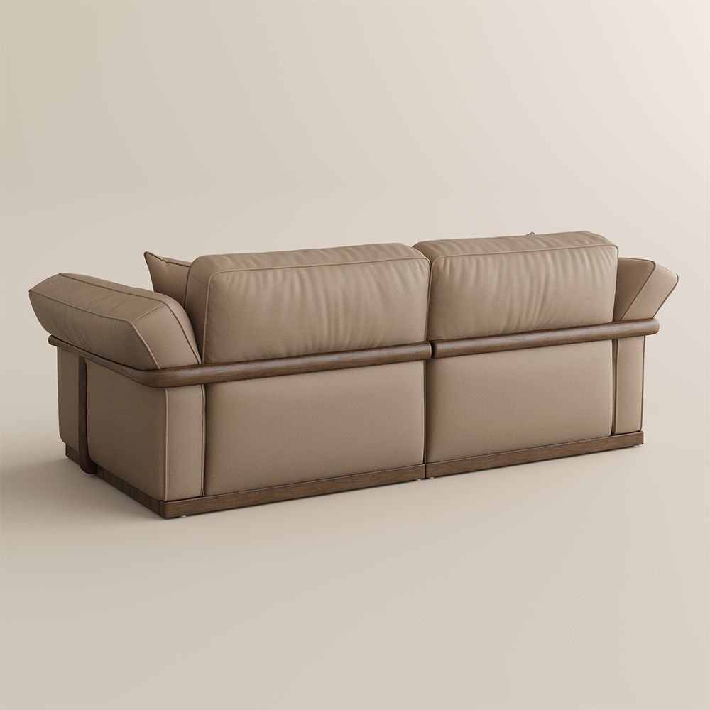Apartment Khaki Genuine Leather Modular Sofas
