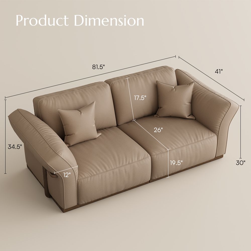 Khaki Khaki Genuine Leather Modular Sofas