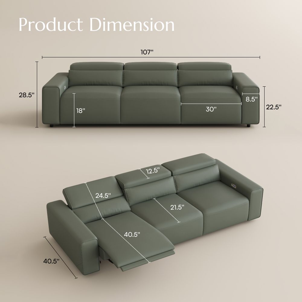 Relaxed Dark Green Eco-friendly Microfiber Leather Modular Sofas