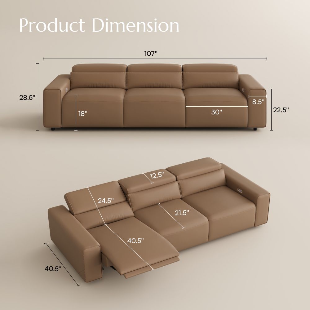Relaxed Khaki Eco-friendly Microfiber Leather Modular Sofas