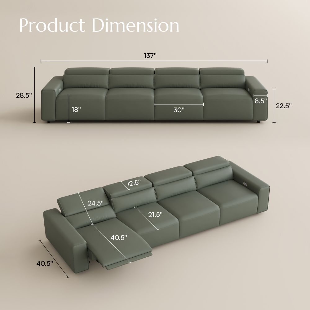 Modern Dark Green Eco-friendly Microfiber Leather Modular Sofas