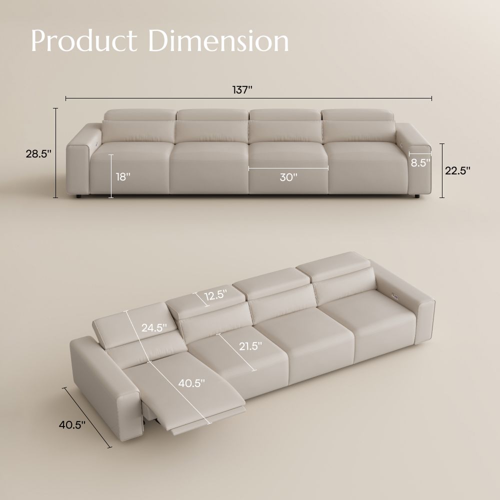 4-5 Seater Beige Eco-friendly Microfiber Leather Modular Sofas