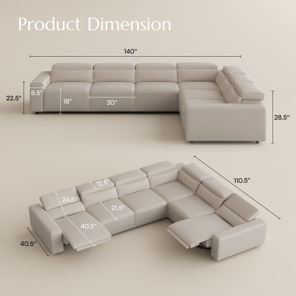 Benjamin Beige Eco-friendly Microfiber Leather Modular Sofas