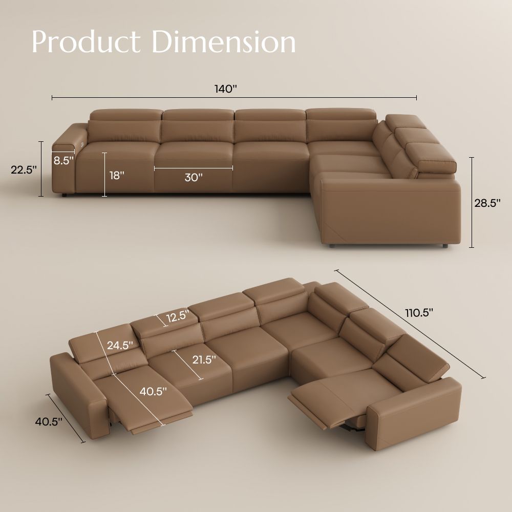 Bedroom Khaki Eco-friendly Microfiber Leather Modular Sofas