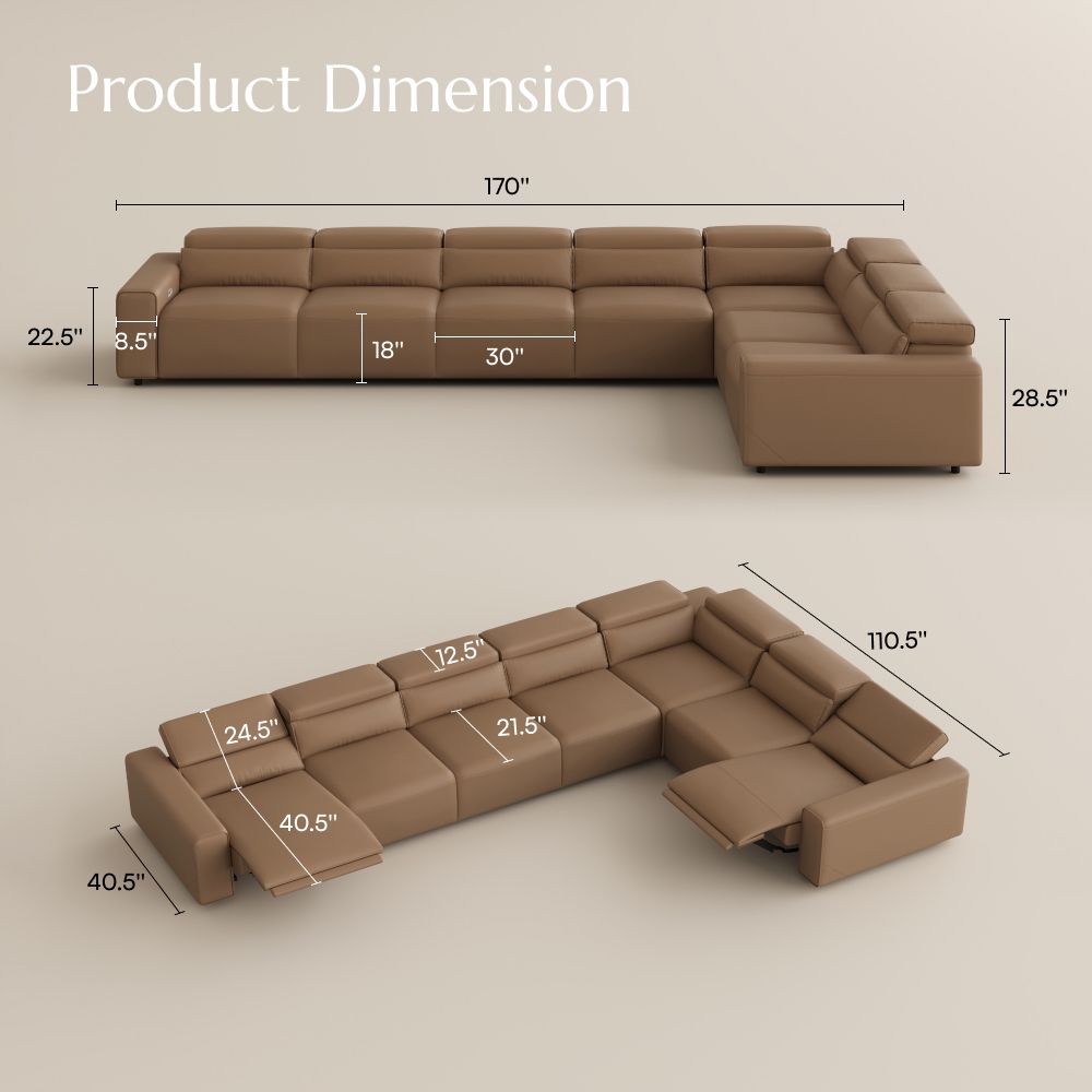 Recliner Khaki Eco-friendly Microfiber Leather Modular Sofas