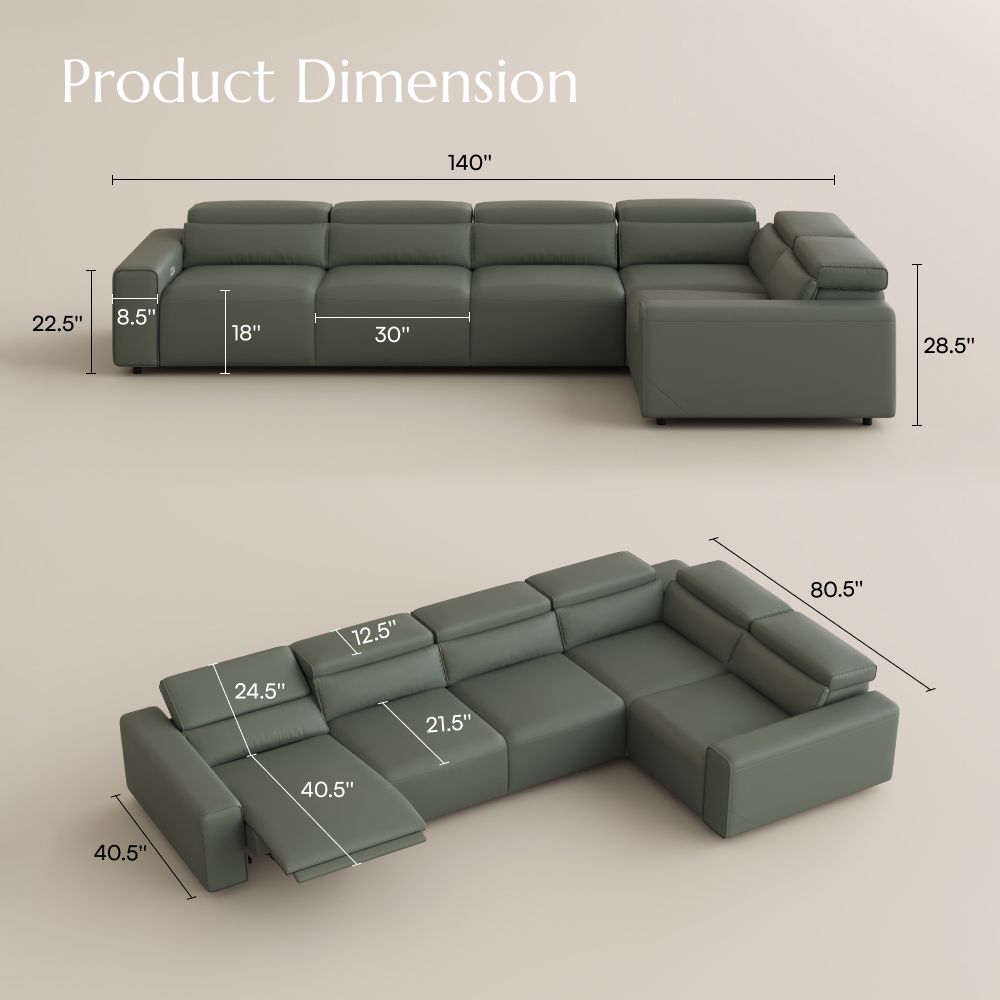 Power Reclining sofas Dark Green Eco-friendly Microfiber Leather Modular Sofas