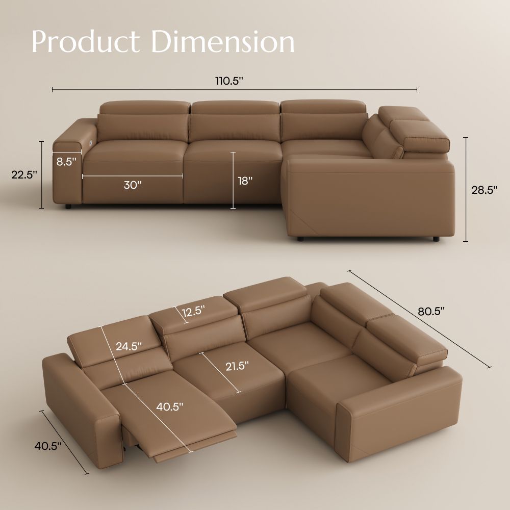 Modern Khaki Eco-friendly Microfiber Leather Modular Sofas