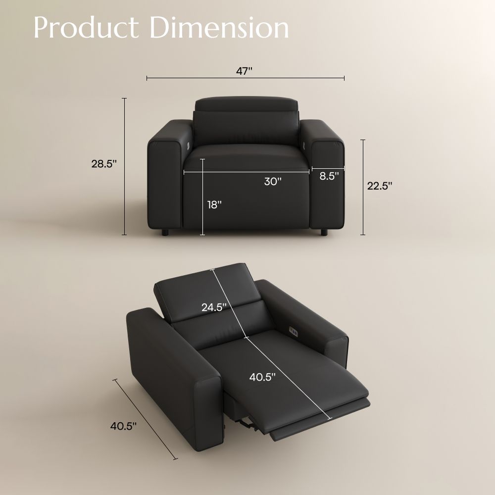 Oversized Black Eco-friendly Microfiber Leather Modular Sofas