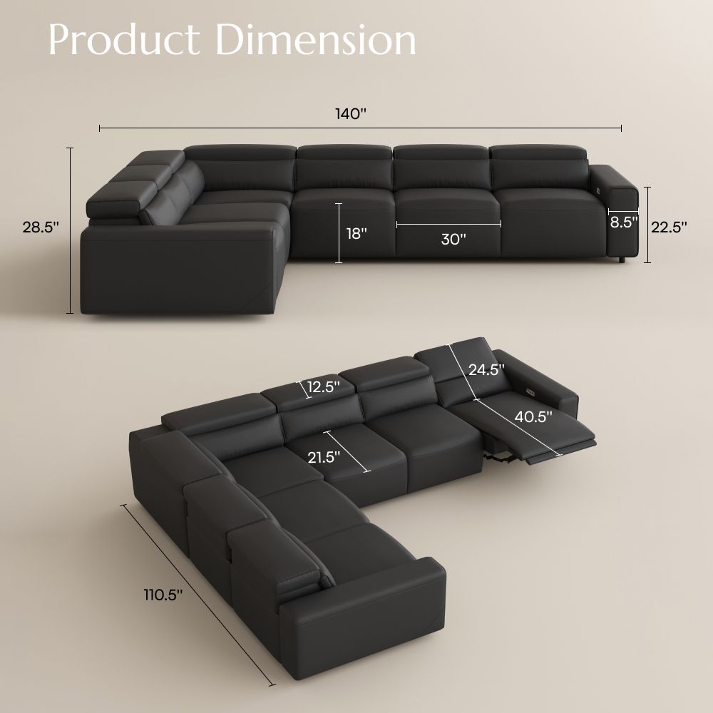 Apartment Black Eco-friendly Microfiber Leather Modular Sofas