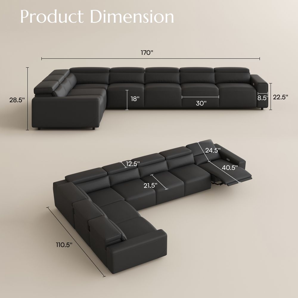 Sectionals Black Eco-friendly Microfiber Leather Modular Sofas