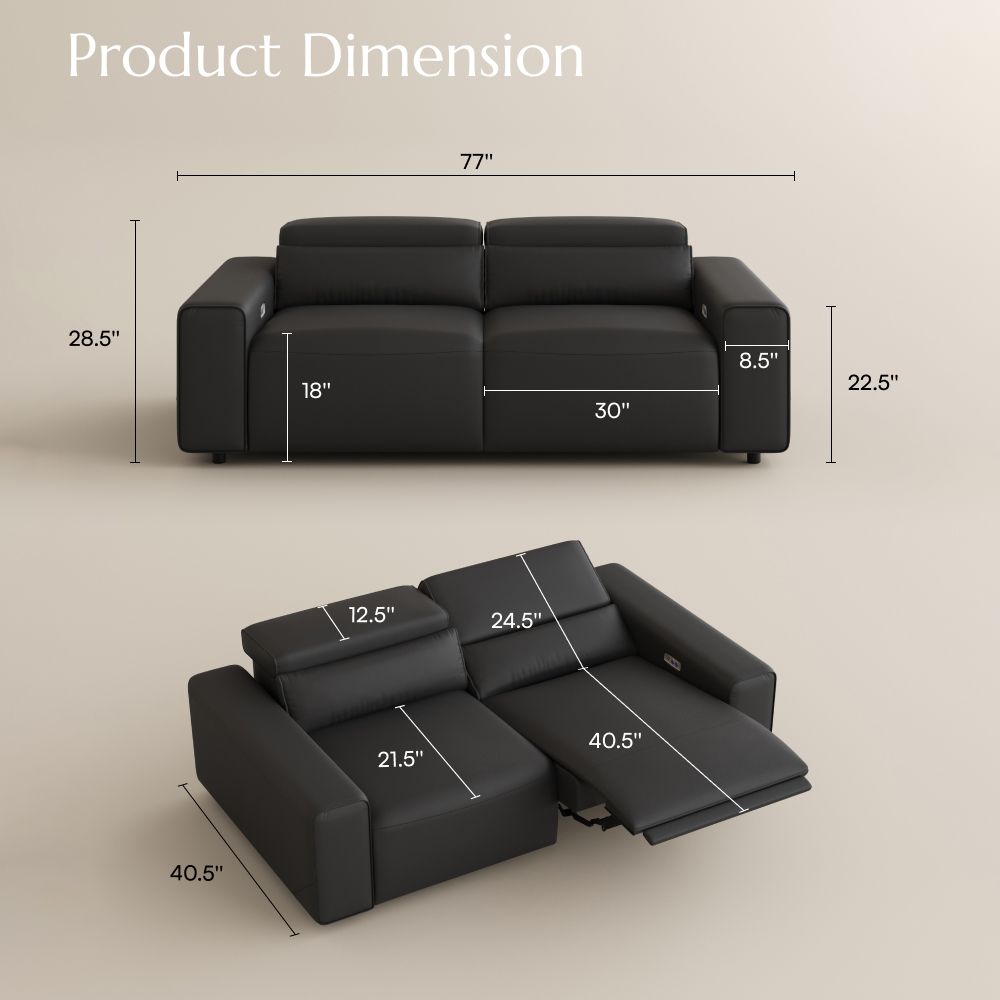 On the Ground Black Eco-friendly Microfiber Leather Modular Sofas