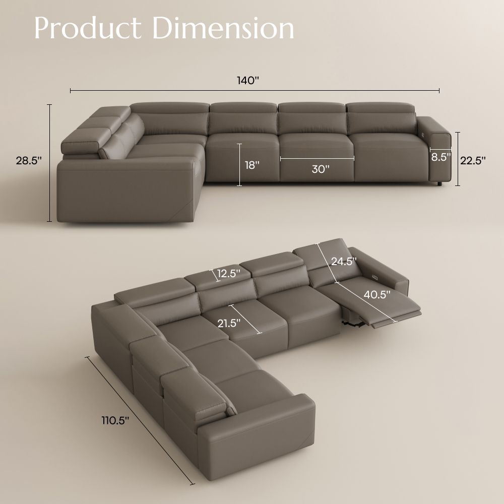 Pure Color Light Brown Eco-friendly Microfiber Leather Modular Sofas