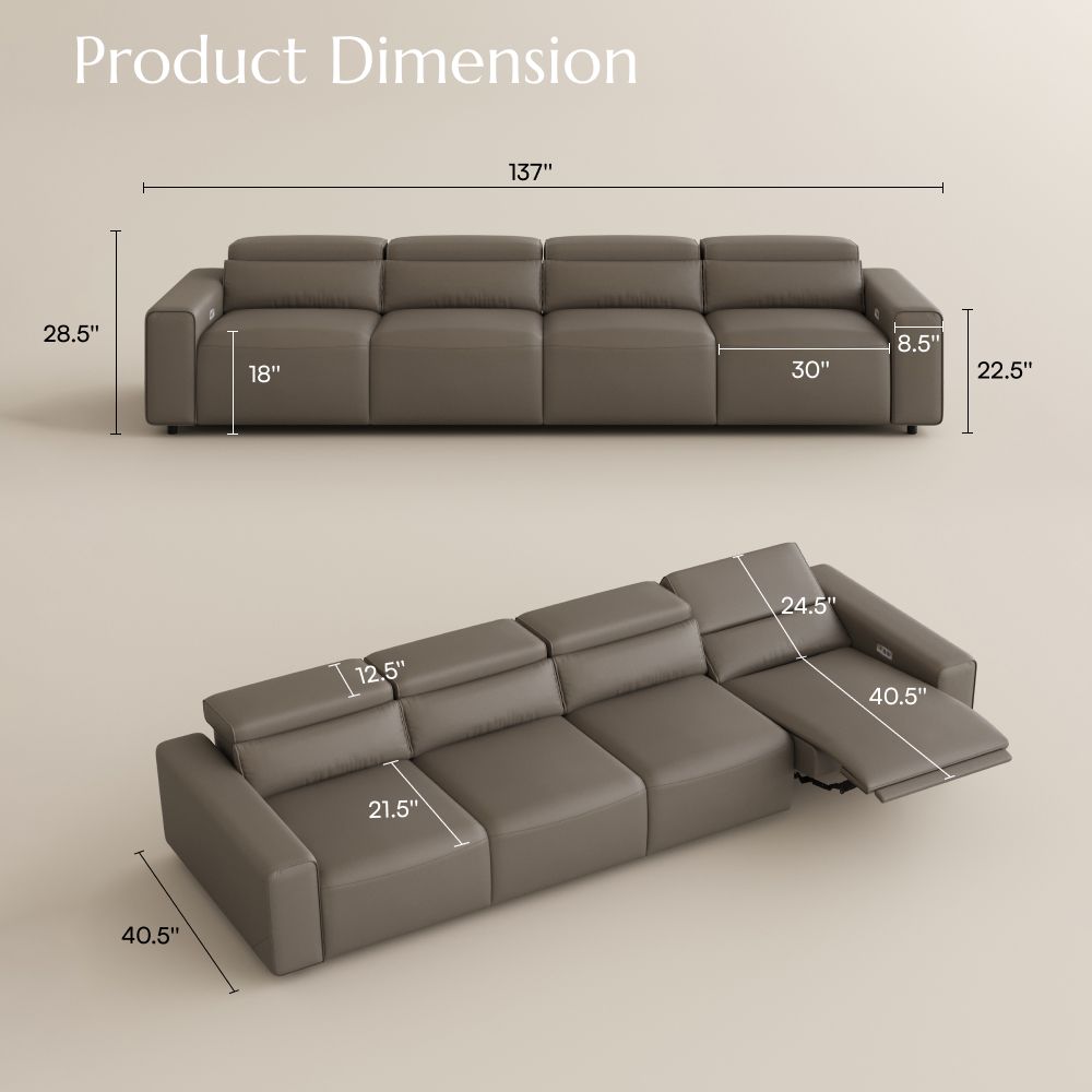 Living Room Light Brown Eco-friendly Microfiber Leather Modular Sofas