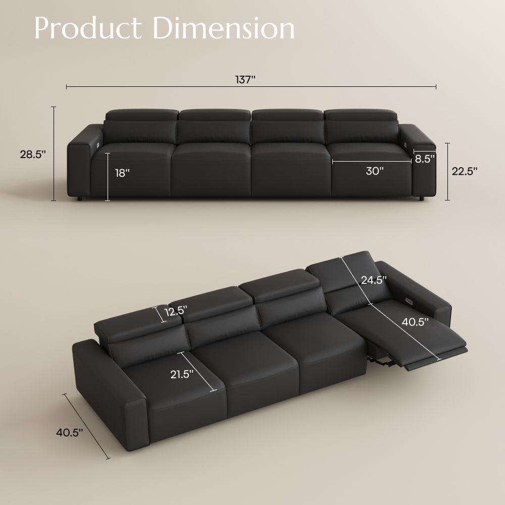 Memory Foam Black Eco-friendly Microfiber Leather Modular Sofas