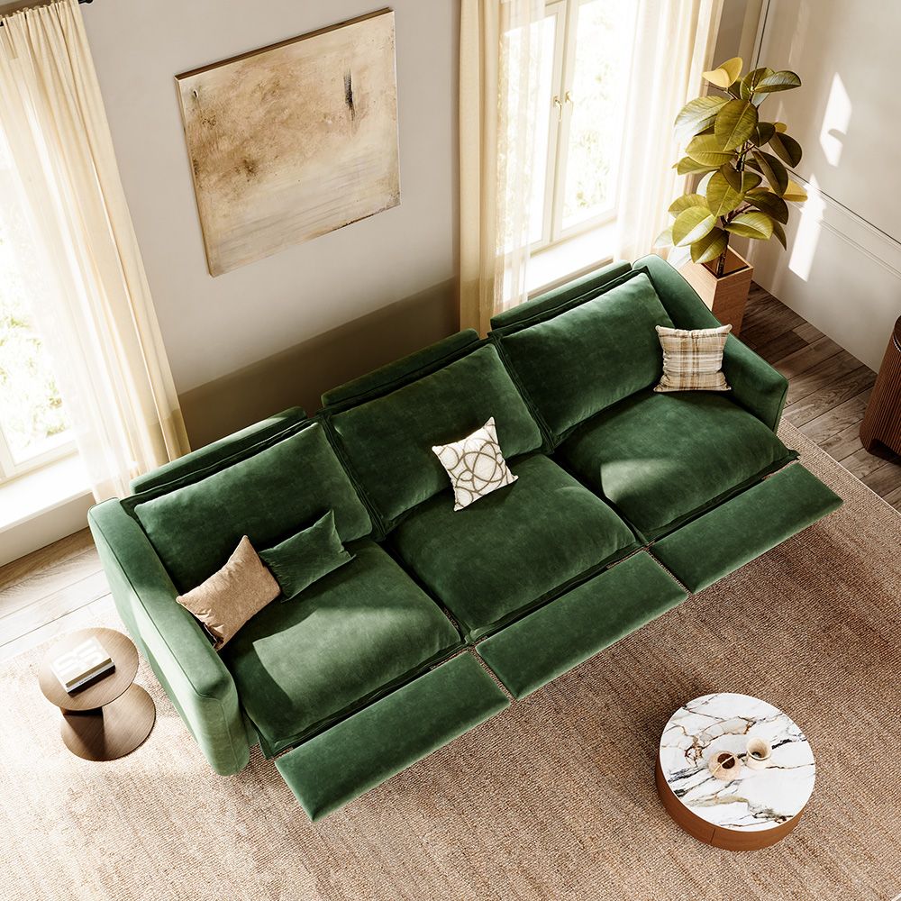 Extendable Green Pet-Friendly Fabric Modular Sofas