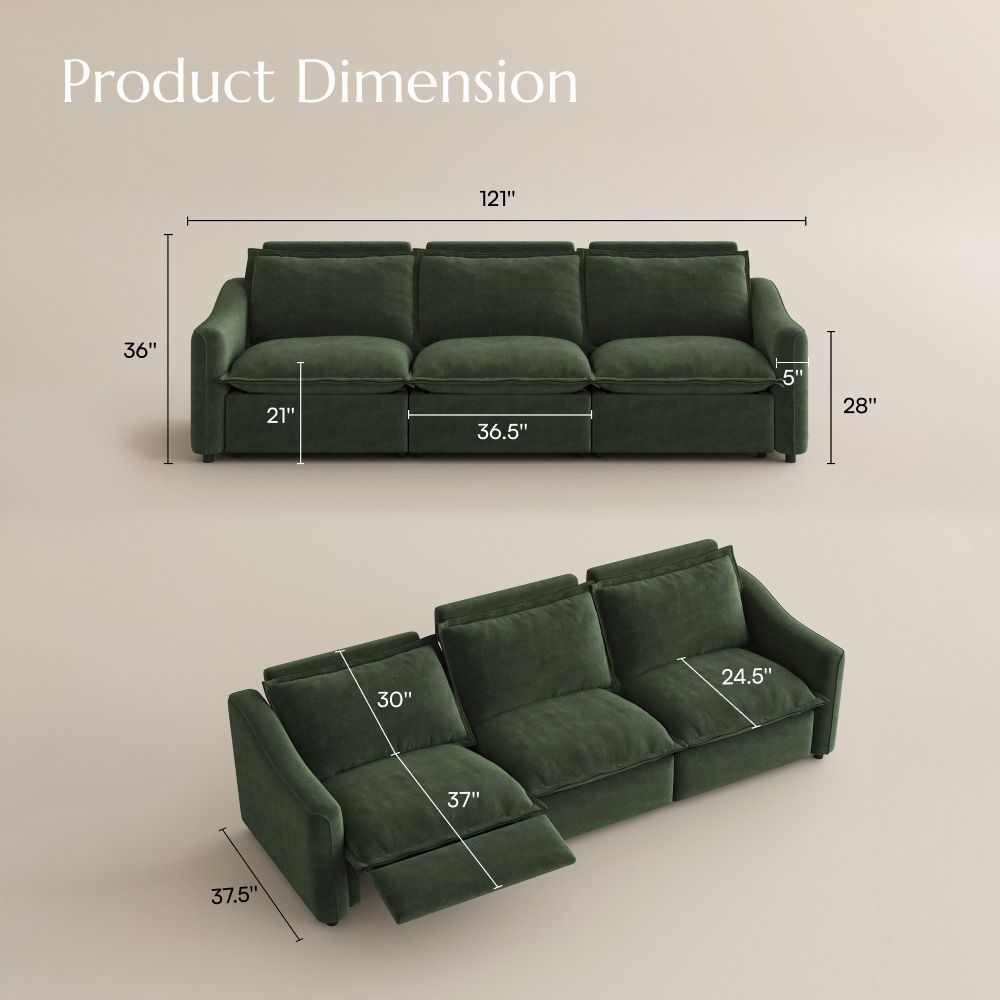 Single Seat Green Pet-Friendly Fabric Modular Sofas