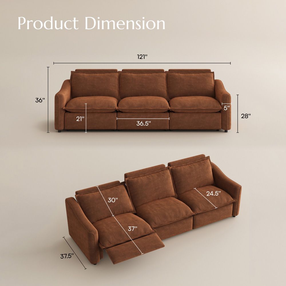 with Storage Brown Pet-Friendly Fabric Modular Sofas
