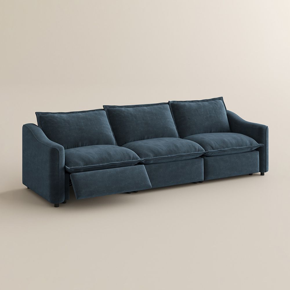 Extendable Navy Blue Pet-Friendly Fabric Modular Sofas