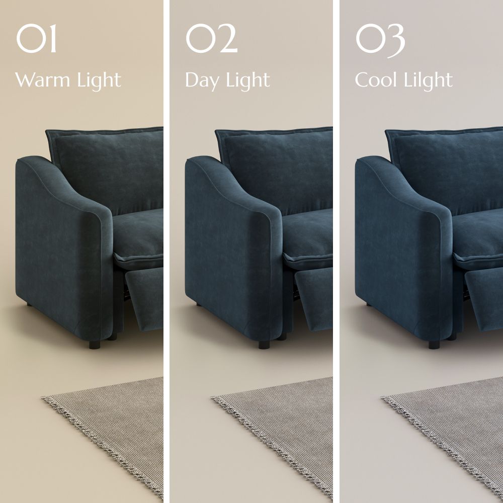 Velvet Navy Blue Pet-Friendly Fabric Modular Sofas