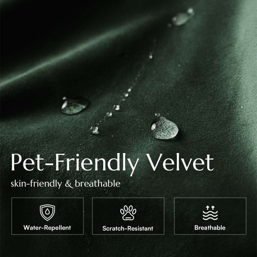 Curved Green Pet-Friendly Fabric Modular Sofas