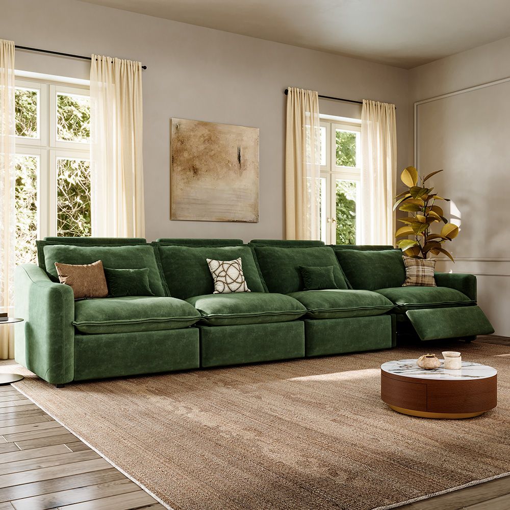 Memory Foam Green Pet-Friendly Fabric Modular Sofas