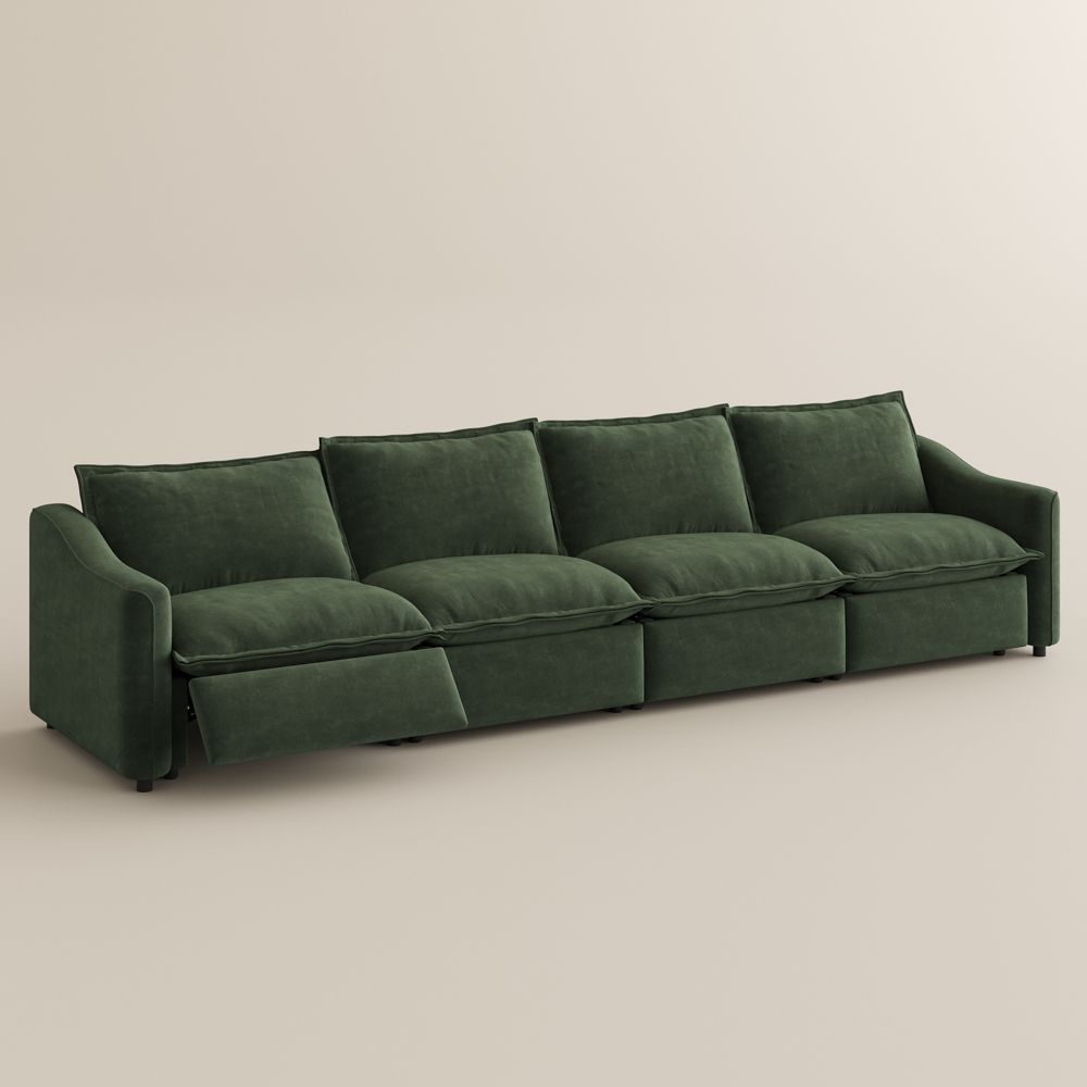 Fabric Green Pet-Friendly Fabric Modular Sofas