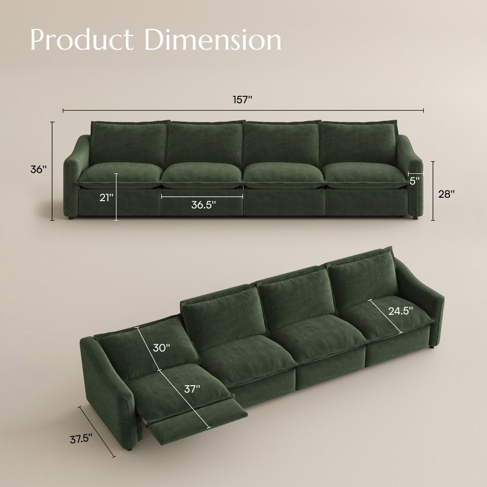 Memory Foam Green Pet-Friendly Fabric Modular Sofas