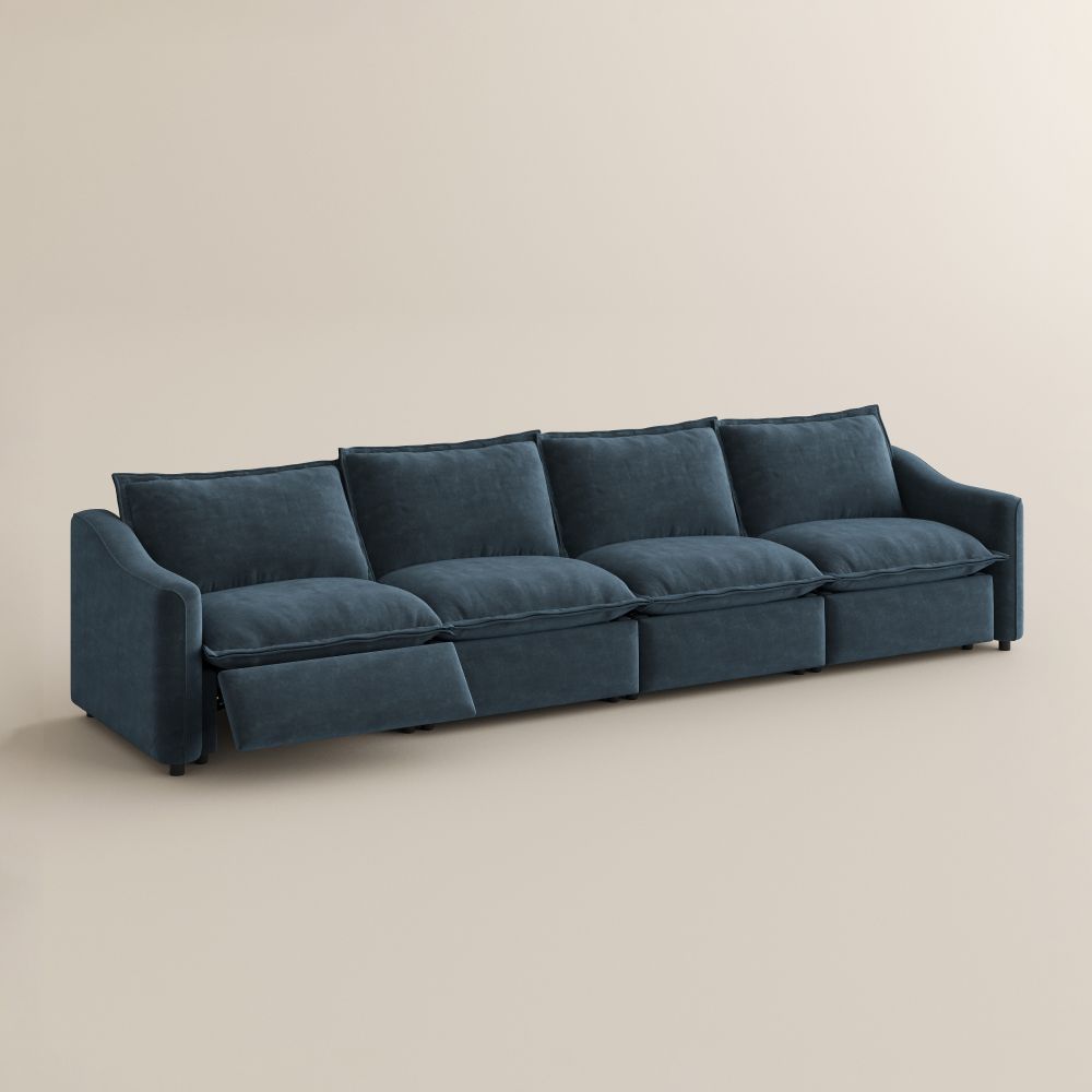 4-5 Seater Navy Blue Pet-Friendly Fabric Modular Sofas