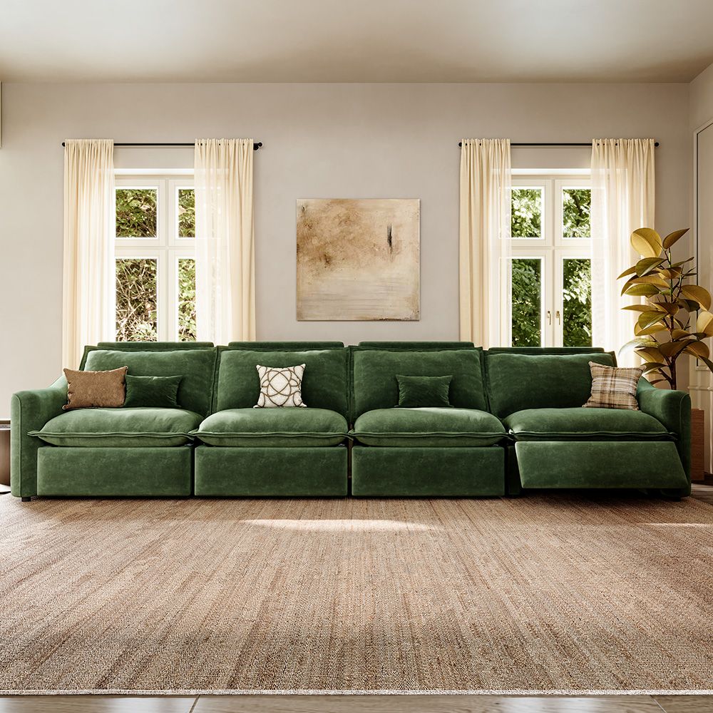 Adjustable Green Pet-Friendly Fabric Modular Sofas