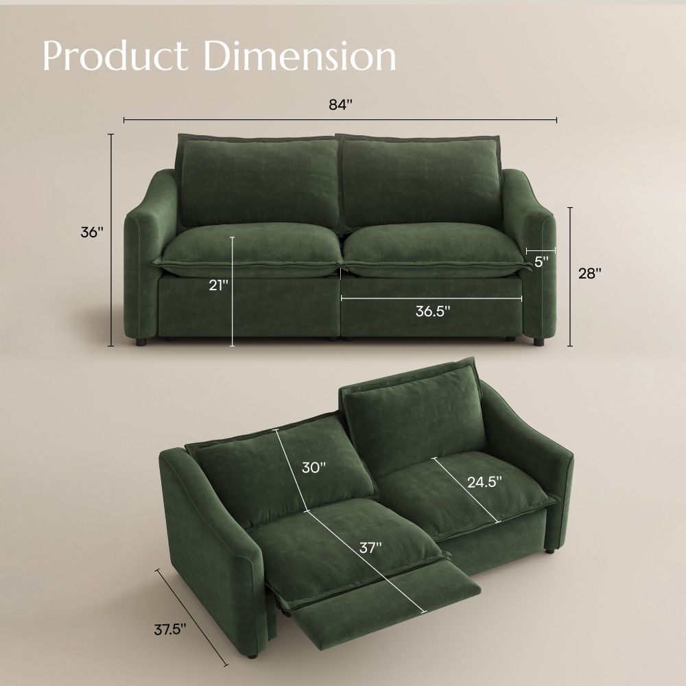 Single Seat Green Pet-Friendly Fabric Modular Sofas