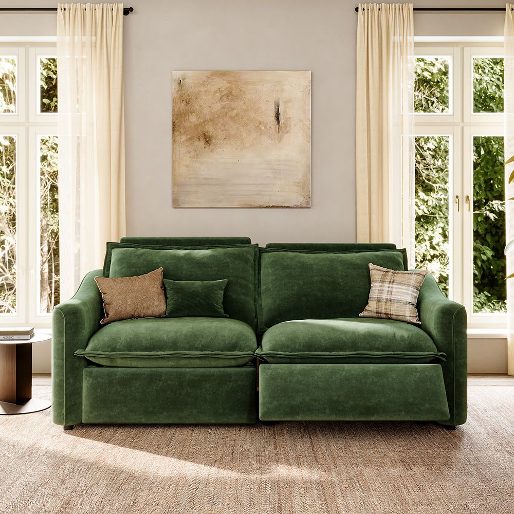 Extendable Green Pet-Friendly Fabric Modular Sofas