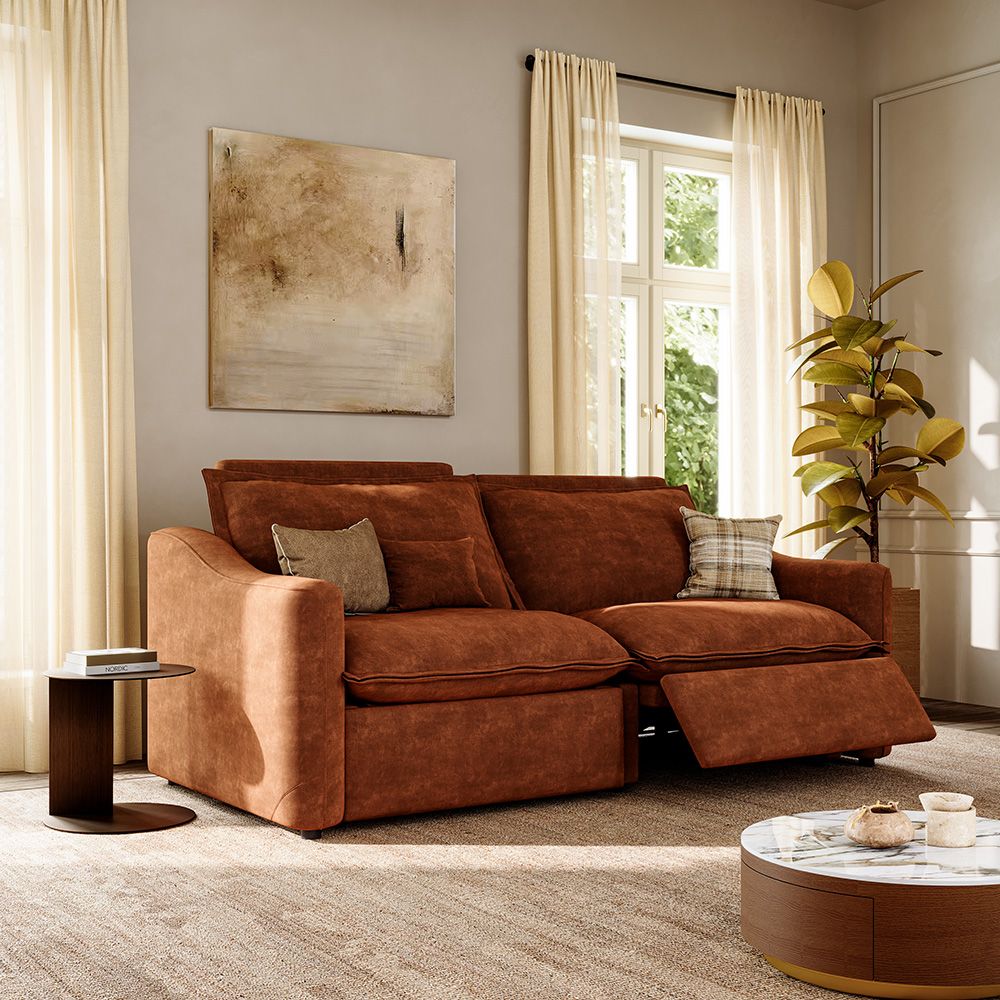 Modern Brown Pet-Friendly Fabric Modular Sofas