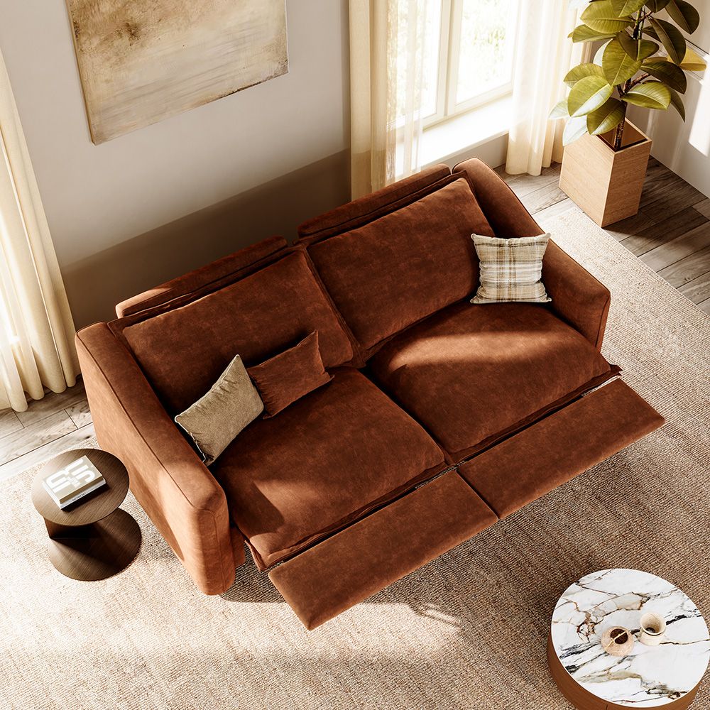 Modern Brown Pet-Friendly Fabric Modular Sofas