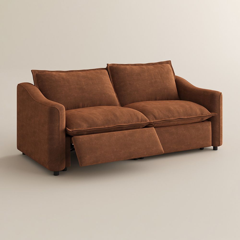 Power Outlet Brown Pet-Friendly Fabric Modular Sofas