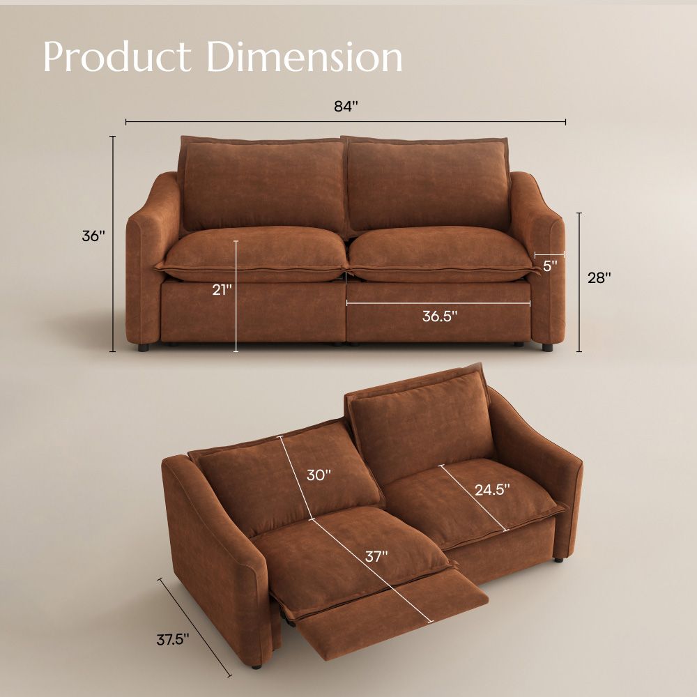 Velvet Brown Pet-Friendly Fabric Modular Sofas