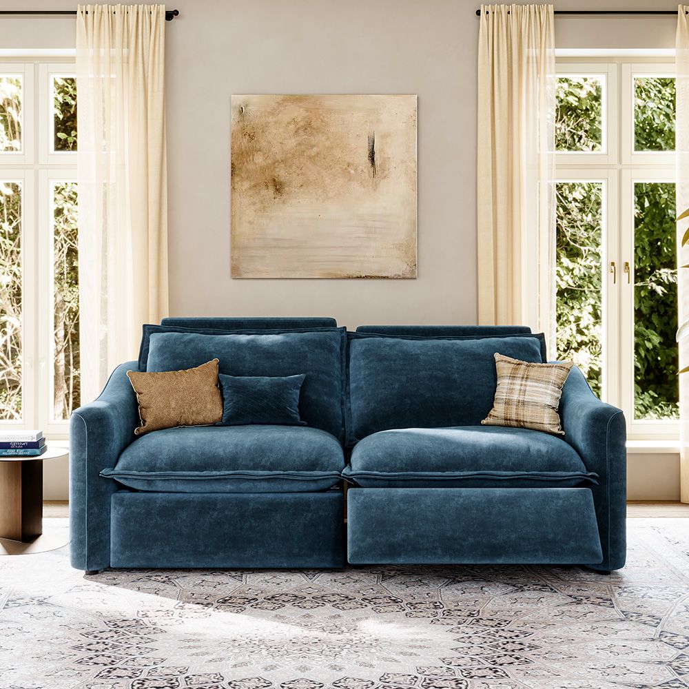 Adjustable Navy Blue Pet-Friendly Fabric Modular Sofas