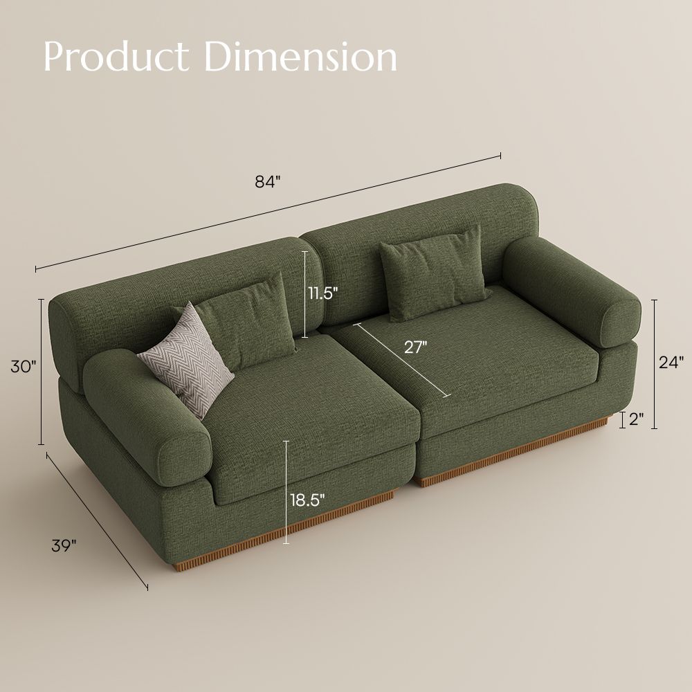 Chenille Green Chenille Modular Sofas