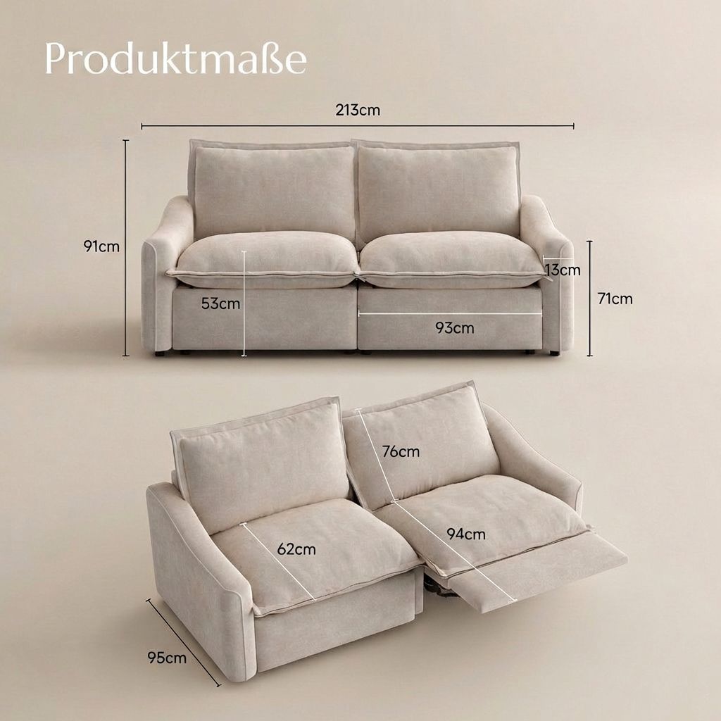 Verstellbar Beige Haustierfreundlicher Stoff Modular Sofas