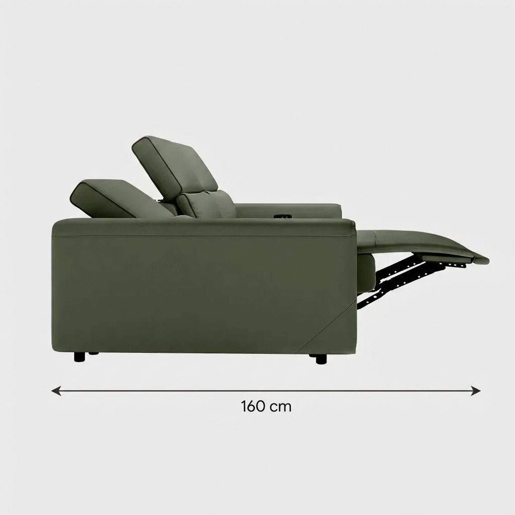 Zweisitzer Dunkelgrün Umweltfreundliches Mikrofaserleder Modular Sofas