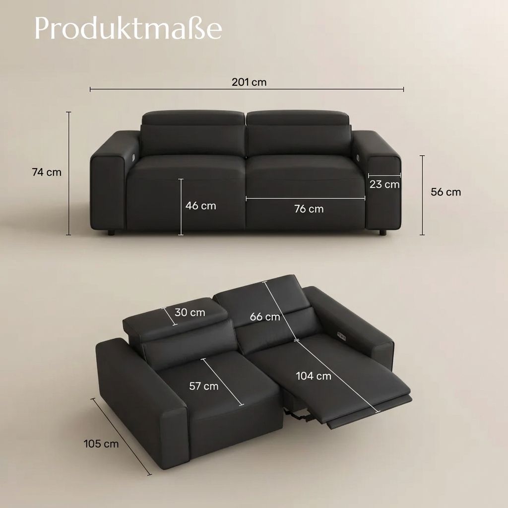 Benjamin Schwarz Umweltfreundliches Mikrofaserleder Modular Sofas
