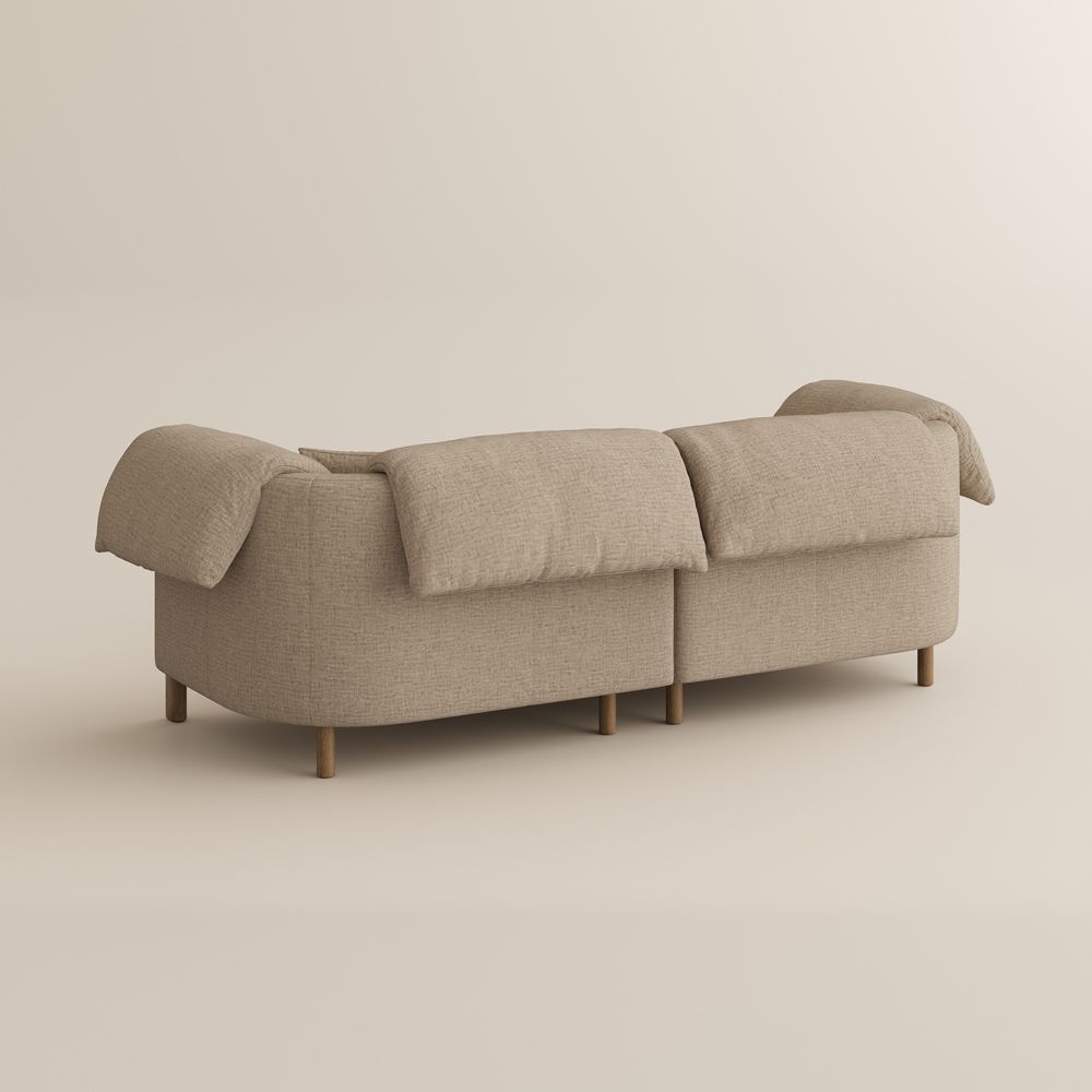 Partial Assembly Required Khaki Cotton and Linen Modular Sofas