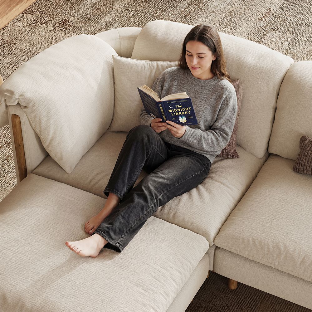 2-3 Seater Beige Cotton and Linen Modular Sofas