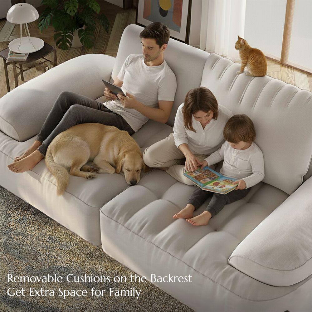 Green Beige Fabric Sofa Set