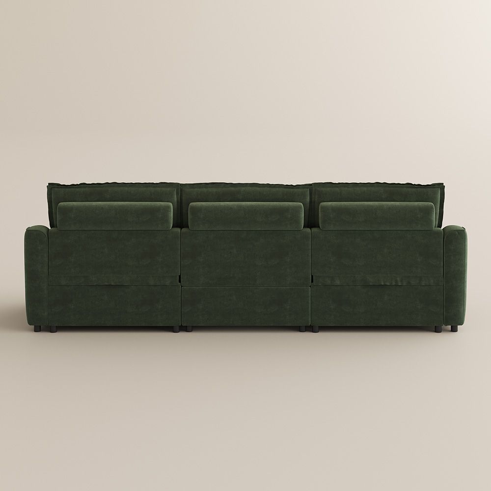 Recliner Green Pet-Friendly Fabric Modular Sofas