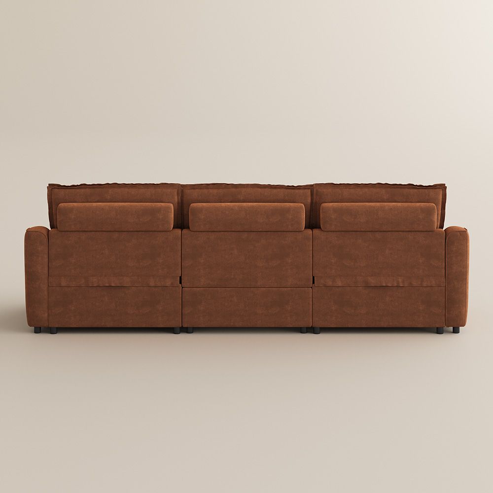 Adjustable Brown Pet-Friendly Fabric Modular Sofas