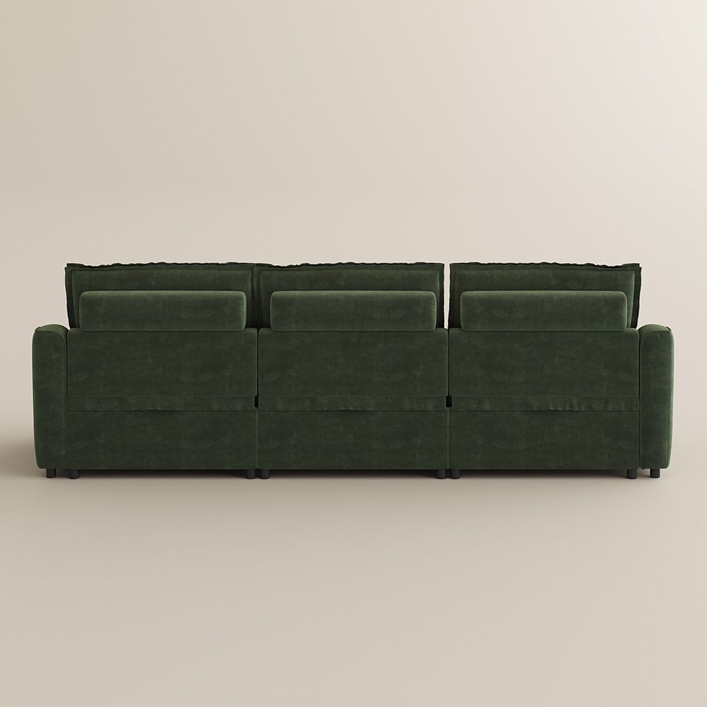 Fabric Green Pet-Friendly Fabric Modular Sofas