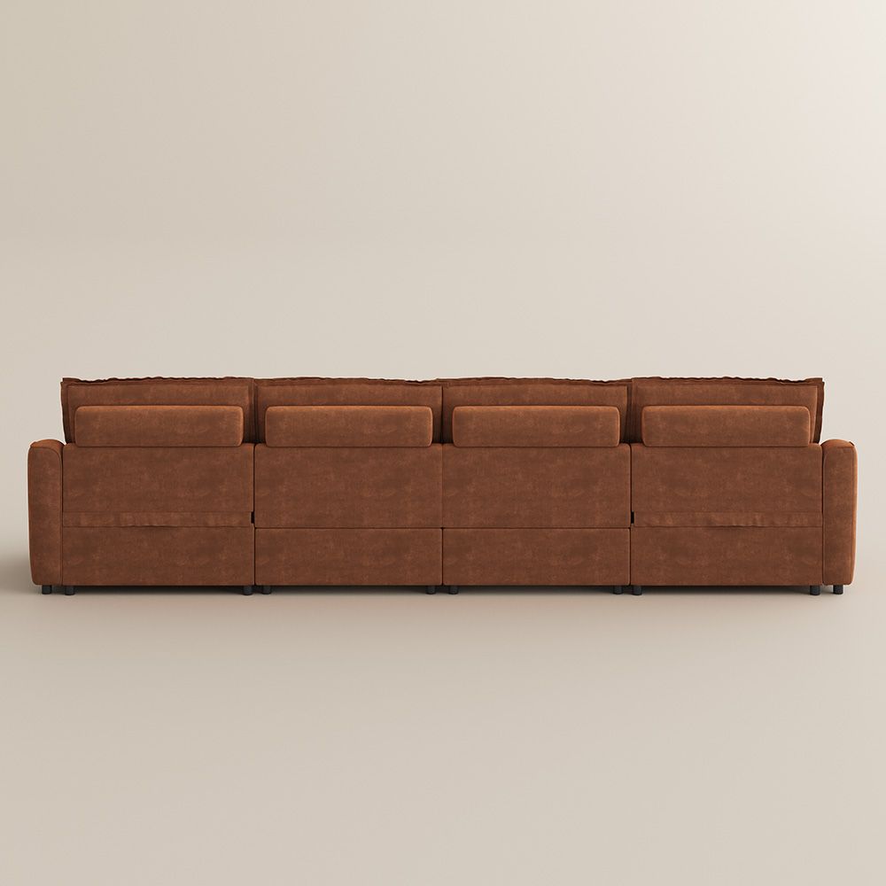 Modern Brown Pet-Friendly Fabric Modular Sofas