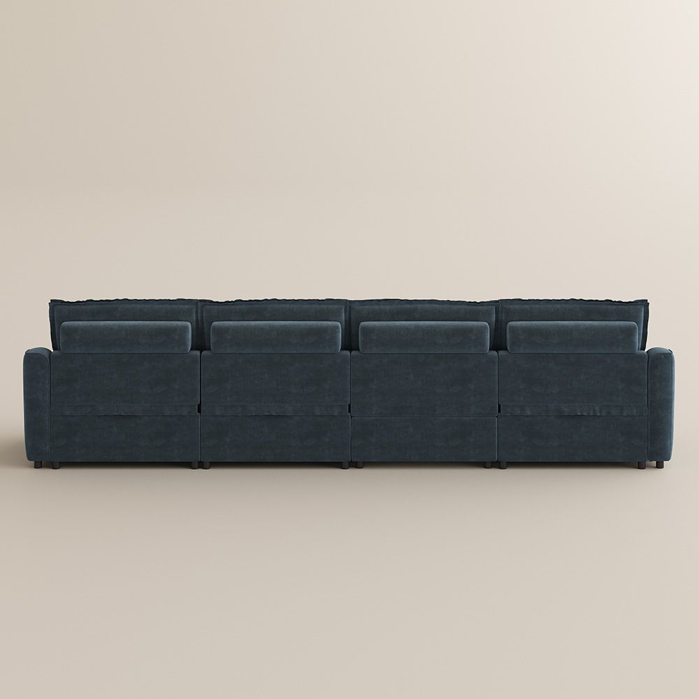 4-5 Seater Navy Blue Pet-Friendly Fabric Modular Sofas