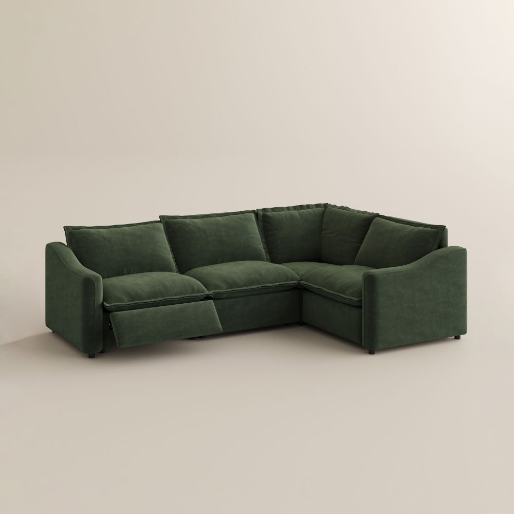 Gray Green Pet-Friendly Fabric Modular Sofas